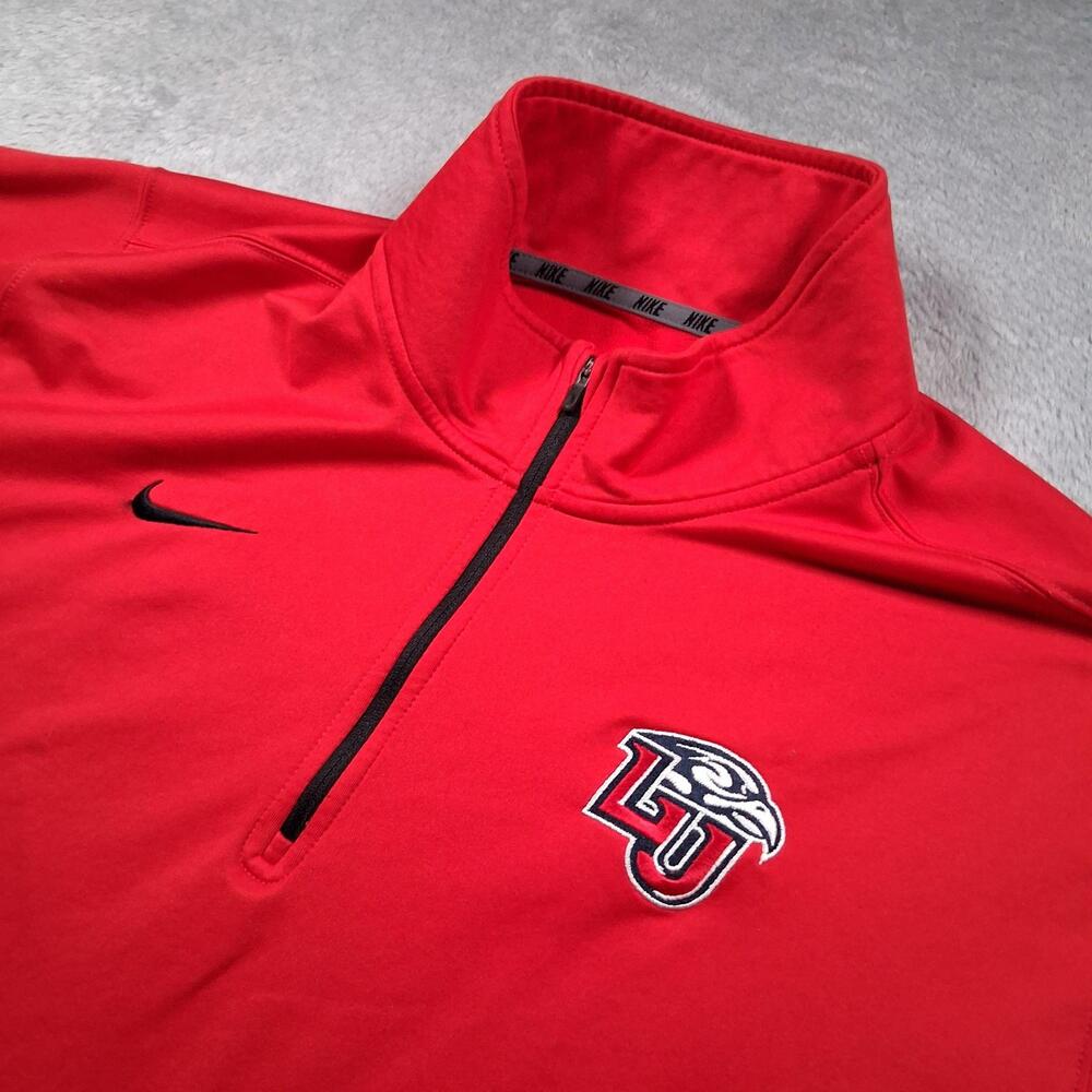 Liberty Flames Sweatshirt Men XL Red Football Nike Dri-FIT 1/4 Zip Player Issued